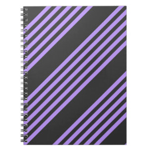Carnet Motif à cinq bandes violet et charbon de bois