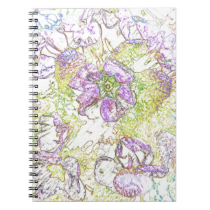 Carnet motif à fleurs peintes