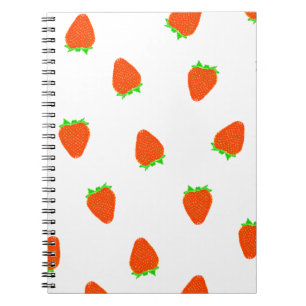 Carnet motif à fraise