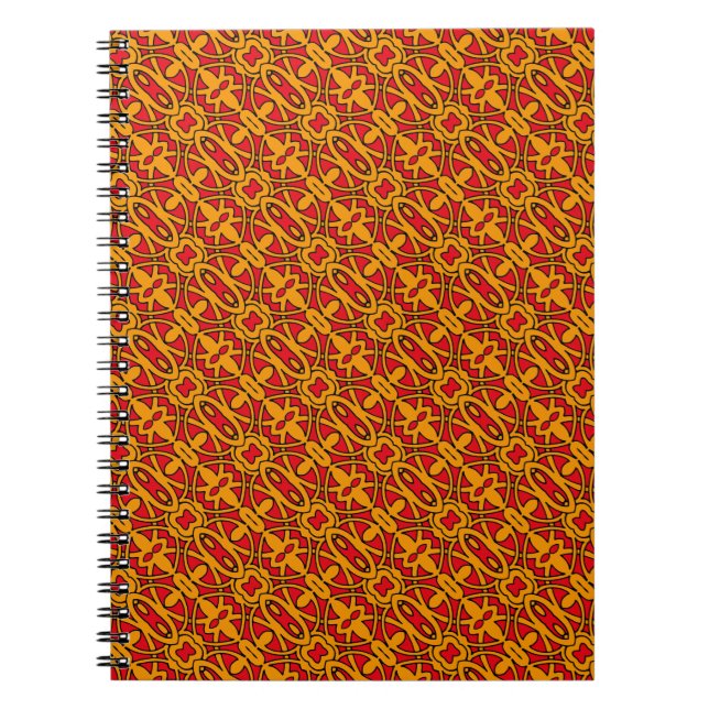 Carnet Motif à main orange et rouge (Devant)