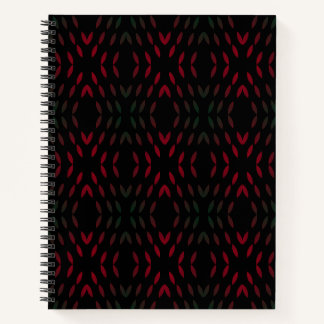 Carnet Motif à points abstraits noir et rouge