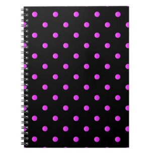 Carnet Motif à pois à fort contraste - Rose