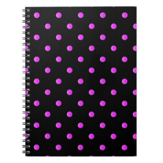 Carnet Motif à pois à fort contraste - Rose