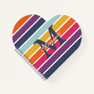 Carnet Motif à rayures colorées