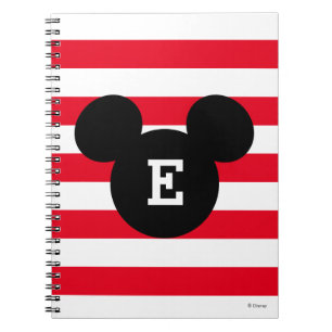 Carnet Motif à rayures en silhouette à tête Mickey Mono
