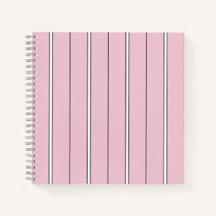 Carnet Motif à rayures verticales rose tendre minimaliste