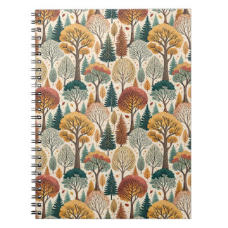 Carnet Motif abstrait d'arbres et de forêt stylisés de l'