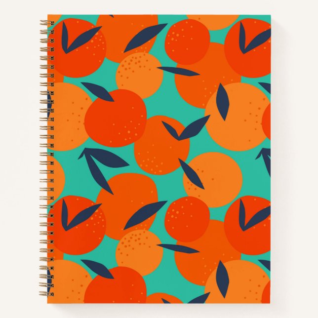 Carnet Motif Abstrait de fruits orange (Devant)