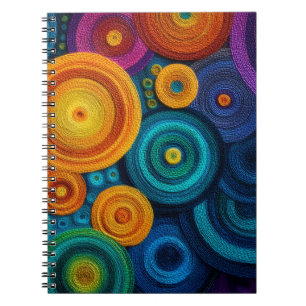 Carnet Motif Abstrait de Spirale Colorée Tourbillon Géomé