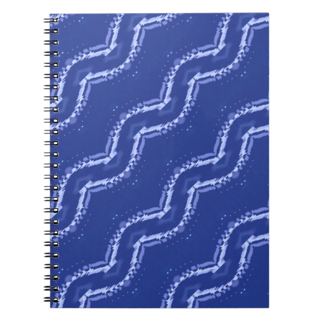 Carnet motif Abstrait de vagues bleues (Devant)