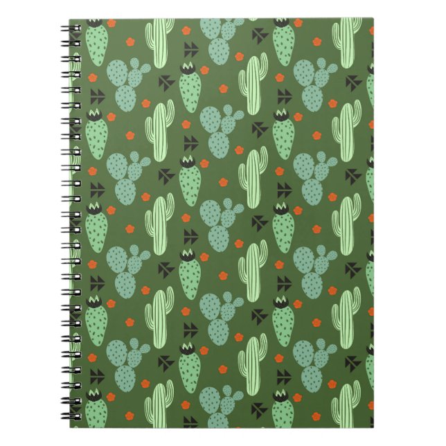 Carnet Motif Abstrait du désert de Hipster Cactus (Devant)