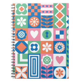 Carnet Motif Abstrait fleuri sans couture. scandinave et