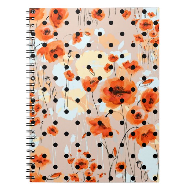 Carnet motif Abstrait fleuri sans soudure avec pâté de ca (Devant)