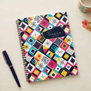 Carnet Motif Abstrait Géométrique Rétro #12 Multi Couleur