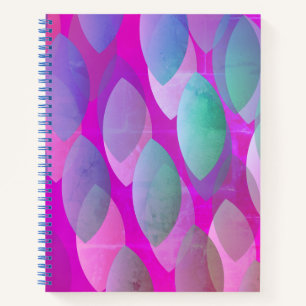 Carnet Motif Abstrait moderne Magenta Purple Rose Turqu