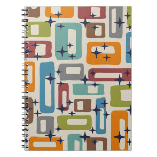 Carnet Motif Abstrait moderne rétro du milieu du siècle