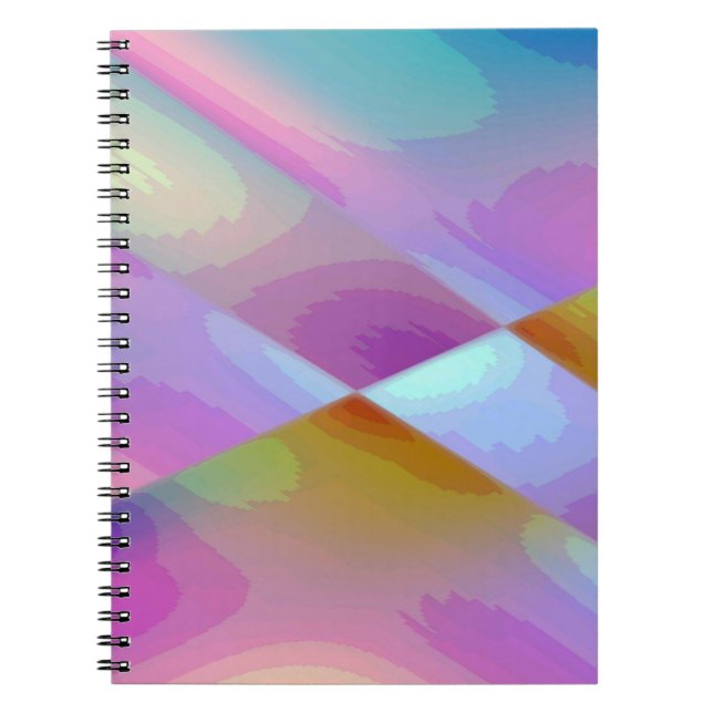 Carnet Motif abstrait multicolore rose violet modifiable (Devant)