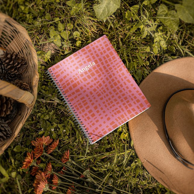 Carnet Motif Abstrait Retro Grid personnalisable (Créateur téléchargé)