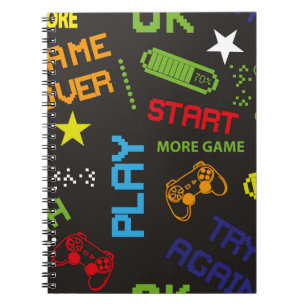 Carnet motif abstrait transparent dans le style de jeu de