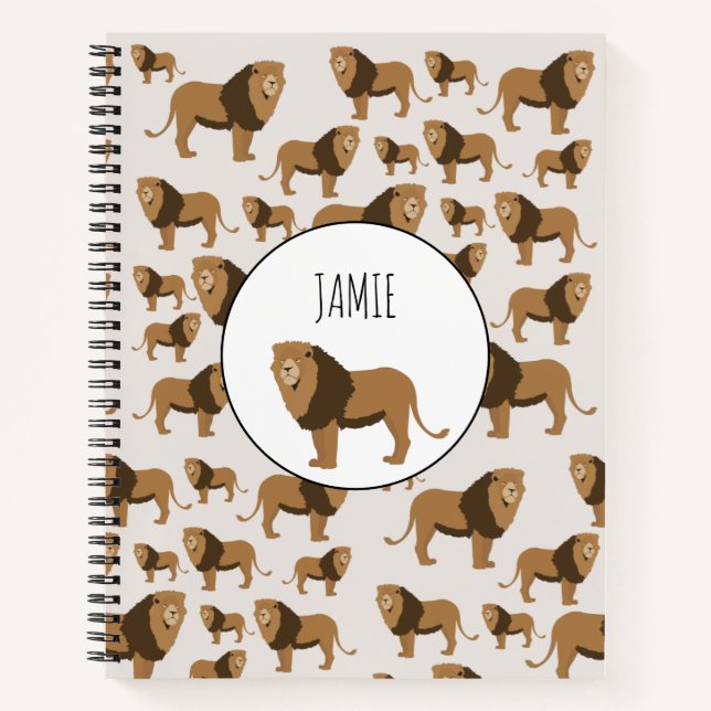 Carnet Motif animal de lions de jungle personnalisé (Devant)