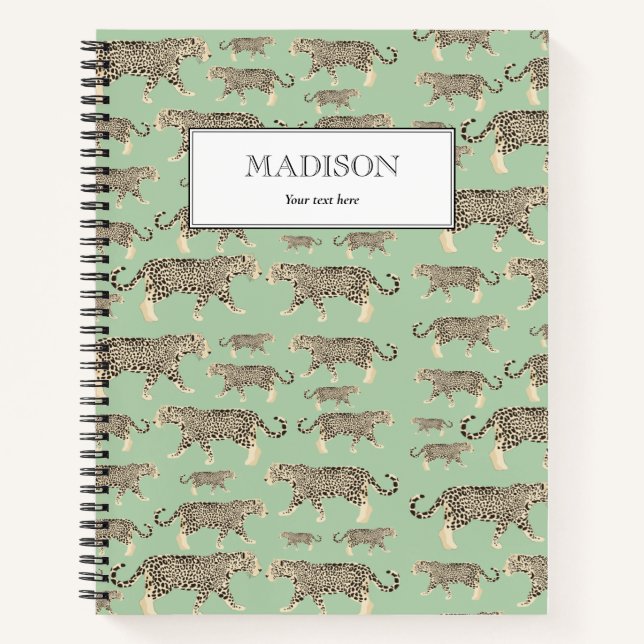 Carnet Motif animal Jaguar Jungle personnalisé (Devant)