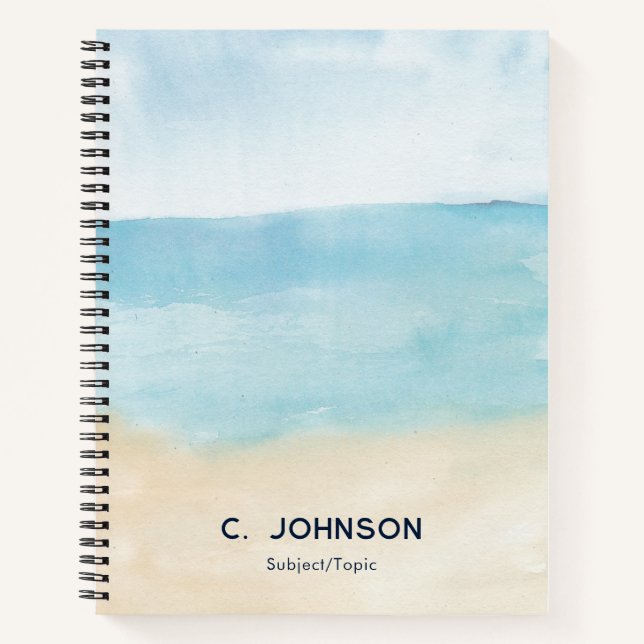 Carnet Motif aquarelle élégant personnalisé (Devant)