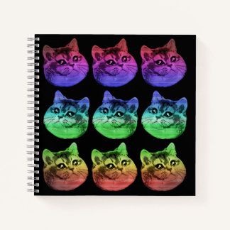 Carnet Motif arc-en-ciel de chat à respiration lourde