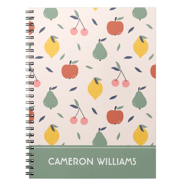 Carnet Motif aux fruits mignons (Devant)