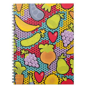 Carnet Motif avec des fruits et légumes
