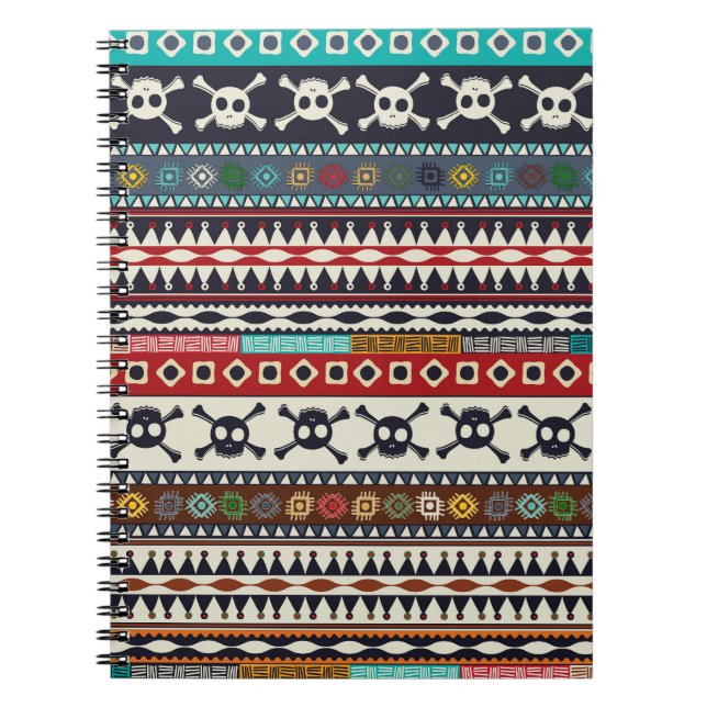 Carnet motif aztèque, design motif transparent (Devant)