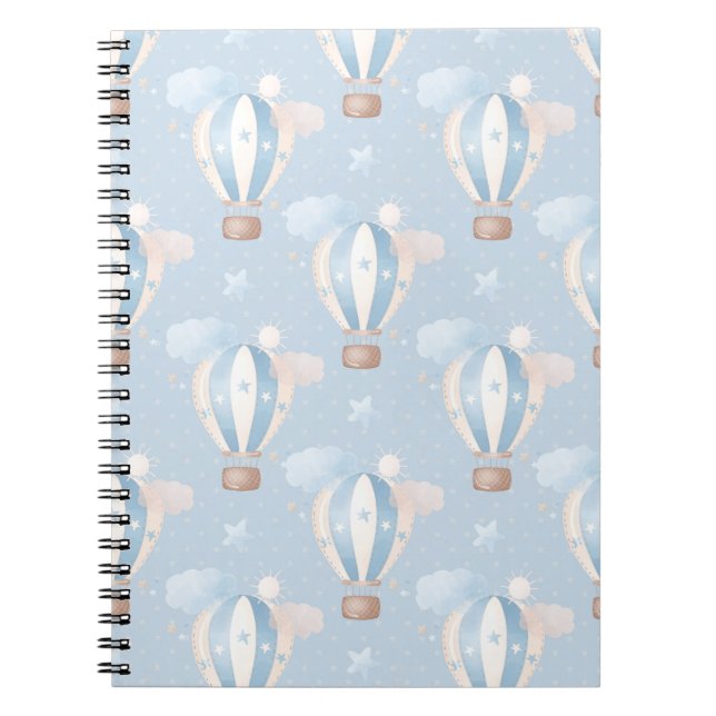 Carnet Motif Ballons Bleus (Devant)