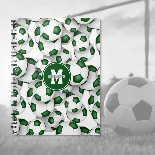 Carnet motif ballons de foot verts sports enfants (Créateur téléchargé)