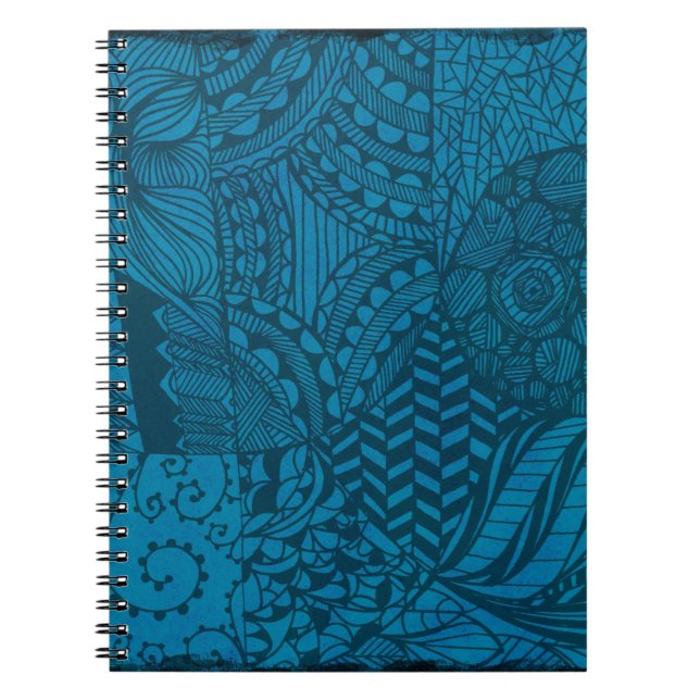 Carnet Motif bleu Art Abstrait (Devant)