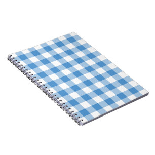 Carnet Motif bleu clair et blanc En vichy