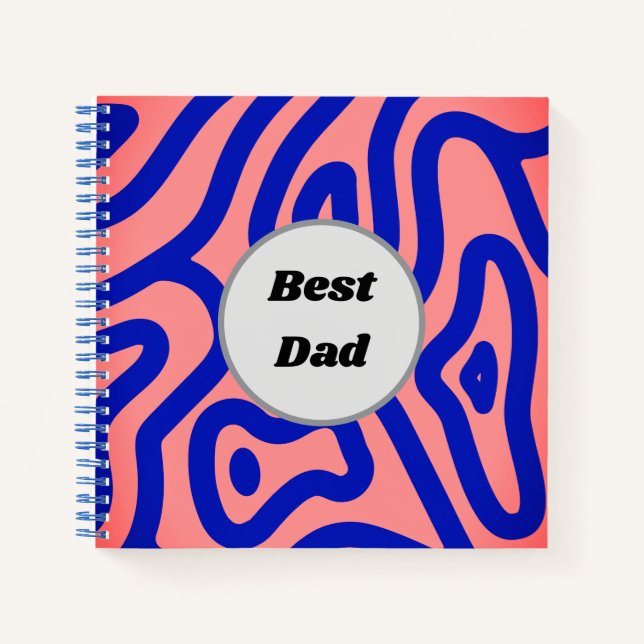 Carnet Motif bleu et rose sur un arrière - plan rose (Devant)