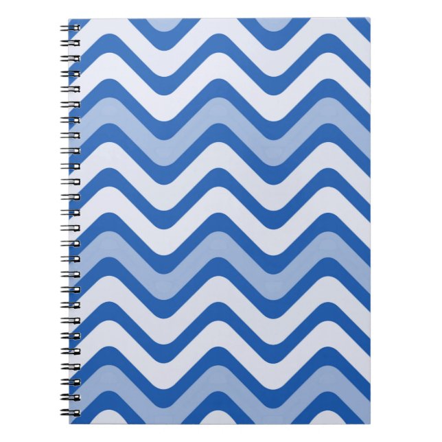 Carnet Motif bleu ondulé (Devant)