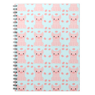 Carnet Motif bleu rose pâle