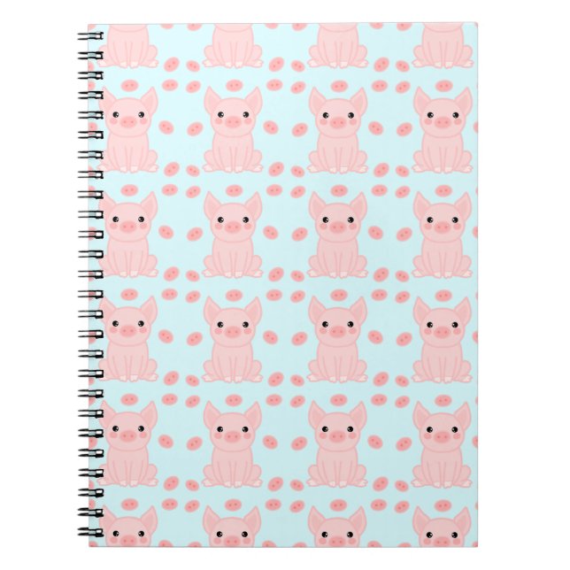 Carnet Motif bleu rose pâle (Devant)