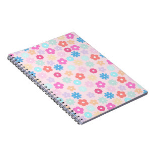 Carnet Motif Boho Rose Daisy Flowers