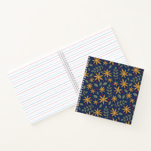 Carnet Motif botanique à motif floral doré