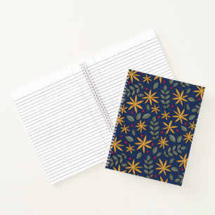 Carnet Motif botanique à motif floral doré