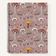 Motif botanique de champignons