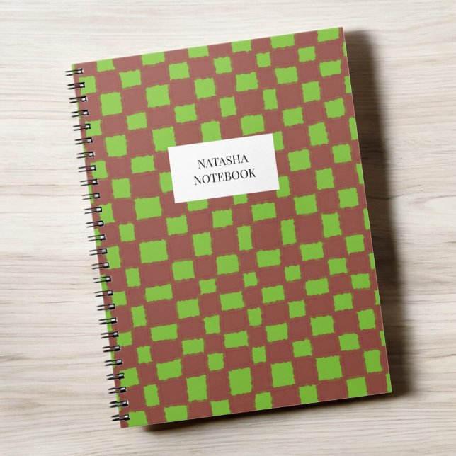 Carnet Motif Brown de tableau de bord vert tendanc (Créateur téléchargé)