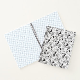 Carnet Motif cachemire noir et blanc – Élégante œuvre d'a
