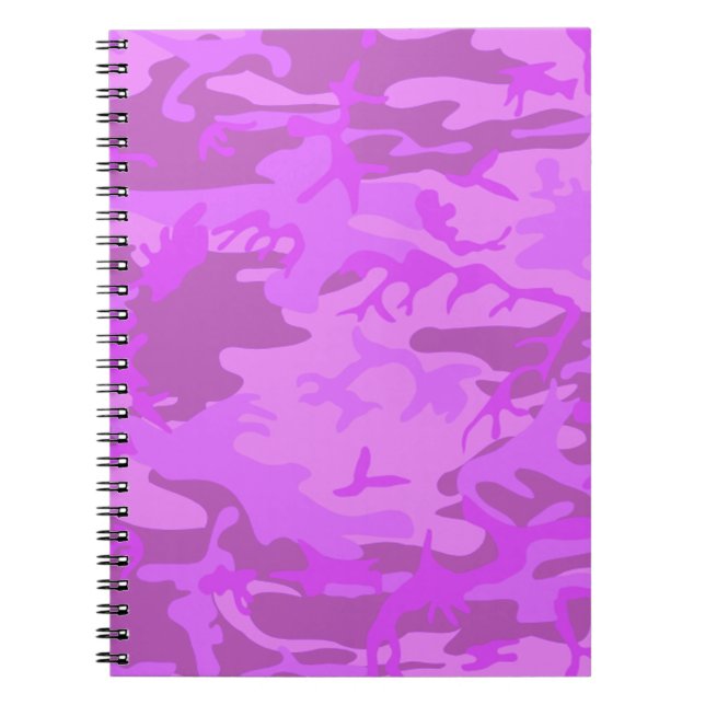 Carnet Motif Camouflage Pastel Purple (Devant)