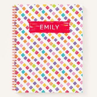 Carnet Motif Carré Crayon multicolore