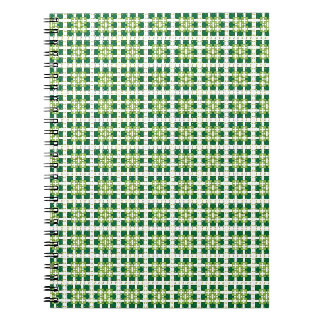 Carnet Motif carré de la forêt verte géométrique moderne (Devant)