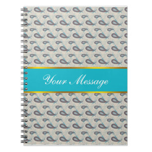 Carnet Motif Champagne Paisley