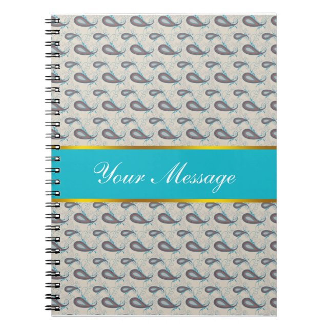 Carnet Motif Champagne Paisley (Devant)