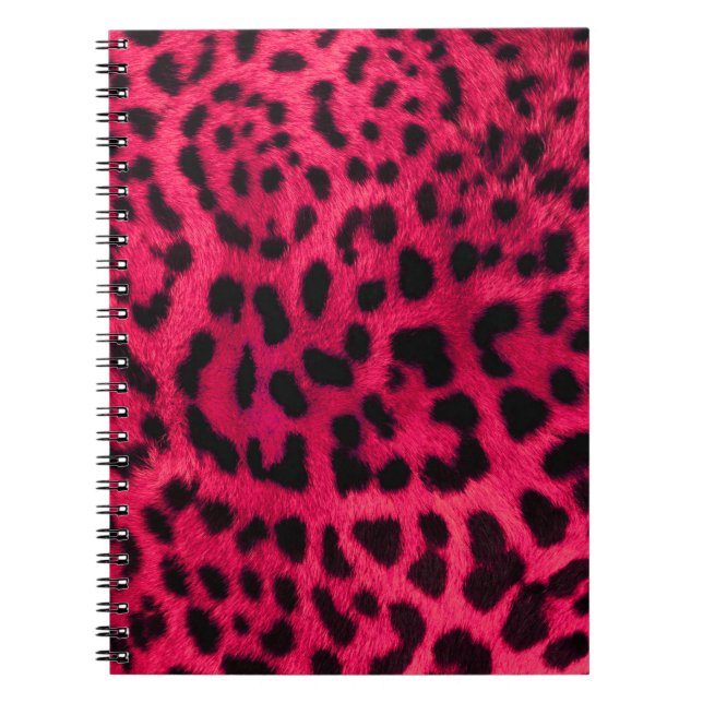 Carnet Motif Cheetah rose chaud (Devant)